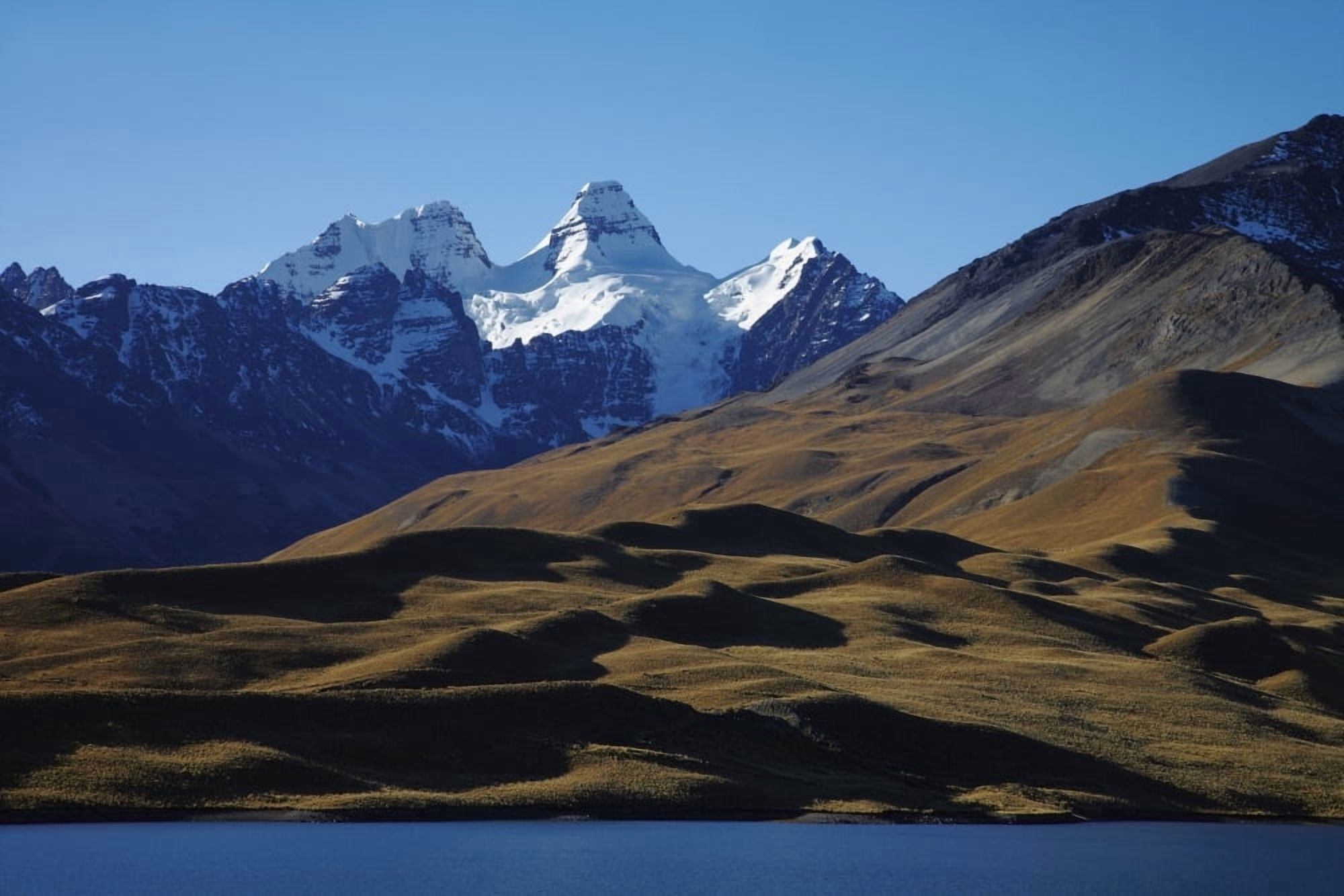 Condorri Peak And Lake Canvas Art - Andy Kerry Design Pics (34 x 22)