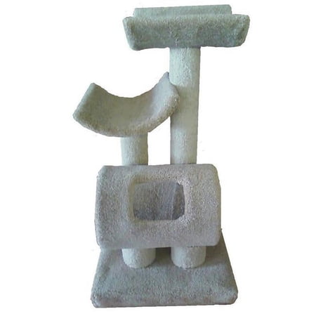 Condos & Trees 486213 All Carpet Tree with 2-Perch Tunnel Solid Construction & Creative Styling