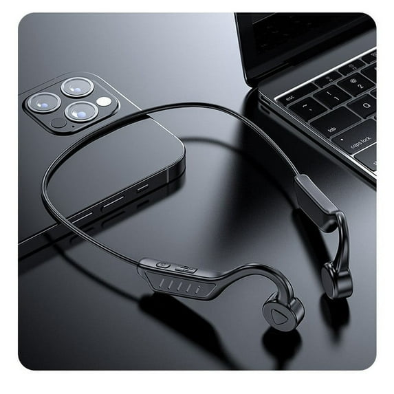 Conduction Bluetooth 5.0 Open Ear Headphones,IPX5 Waterproof Sweatproof Running Headset,Stereo Surround Sound Noise Reduction Tech,180mAh Battery 9-15H Play Time,360° Foldable Portable Design