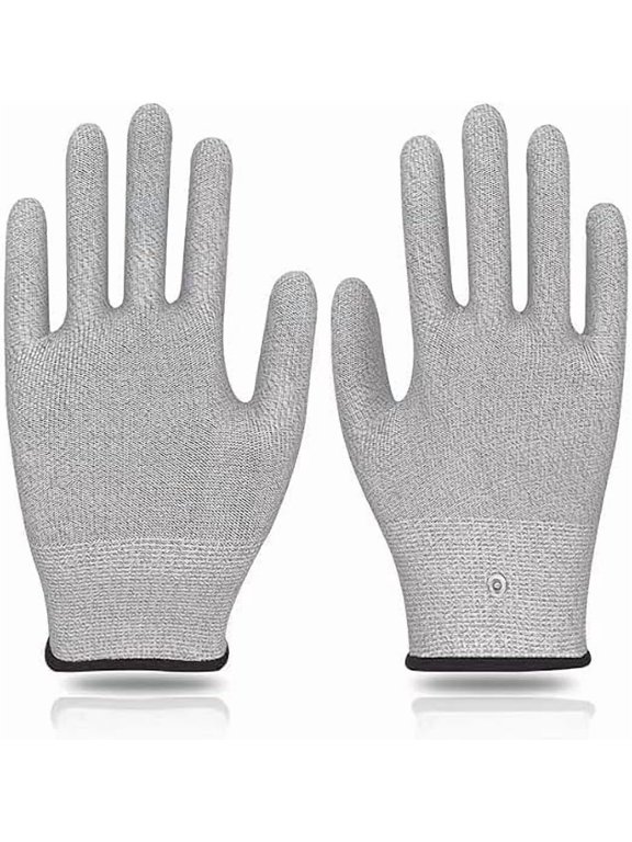 Conductive Gloves, Silver Fiber&Nylon, Faraday Cage Anti-Radiation RF Shielding Protection, 1 Pair, M