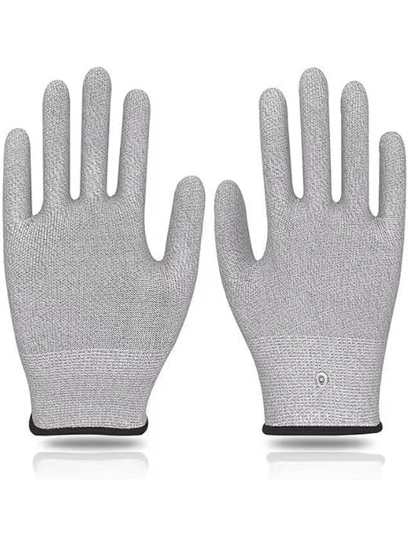Conductive Gloves, Silver Fiber&Nylon, Faraday Cage Anti-Radiation RF Shielding Protection, 1 Pair, M