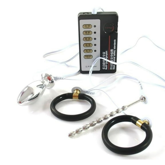 Conductive Silicone Ring Stainless Steel Massage Body Massager Kit for Men