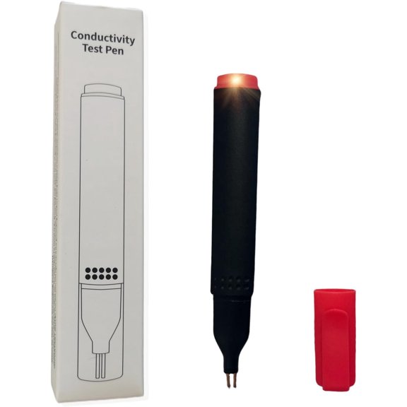 Conductivity Test Pen Grounding Tester for Mats, Sheets & Earthing Products, 12.7 x 1.8 cm with LR41 Batteries Included