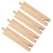 Conductor Carl 6 Straight Track Pack for Wooden Toy Trains 4 Pack