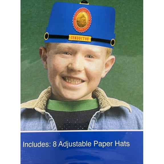 Conductor Paper Hats 8 Ct Party Favor
