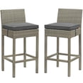 thumbnail image 1 of Conduit Bar Stool Outdoor Patio Wicker Rattan Set of 2-EEI-3604, 1 of 4