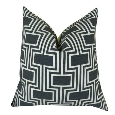 Conduit Espresso Handmade Throw Pillow - Black & White - 22 x 22 in.