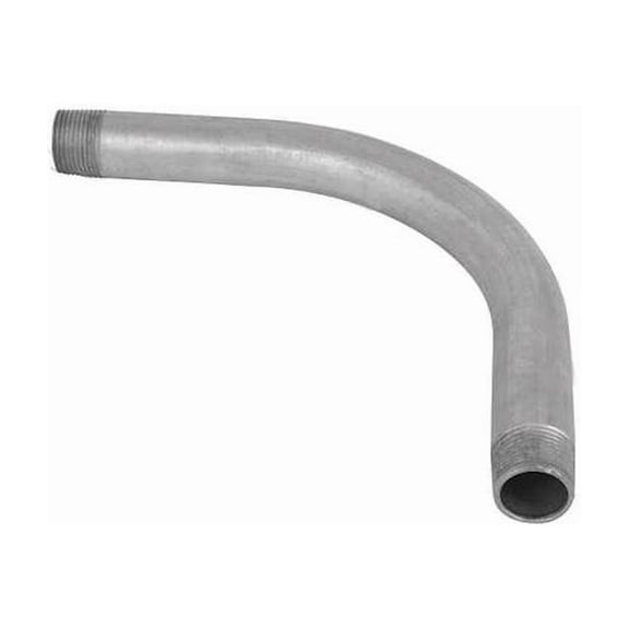 Conduit Fitting 90 Deg Elbow, 1/2 in, Threaded, Steel, Galvanized, Silver