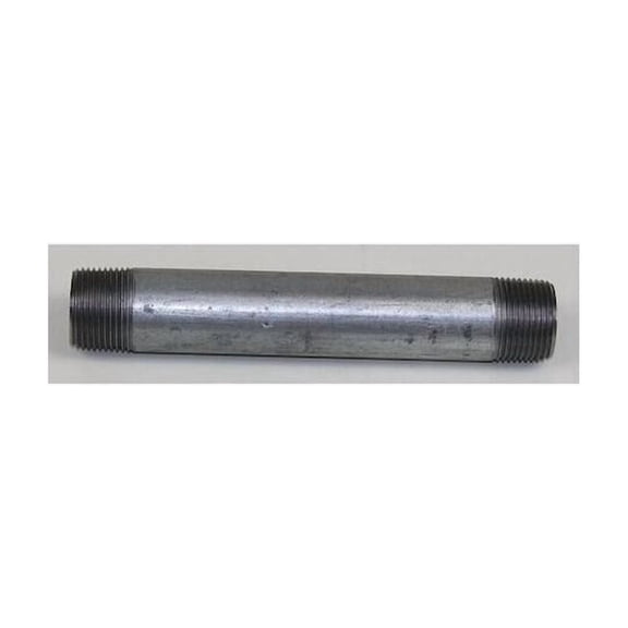 Conduit Fitting Nipple, 1-1/2 in, Threaded, Steel, Galvanized, Silver 876671