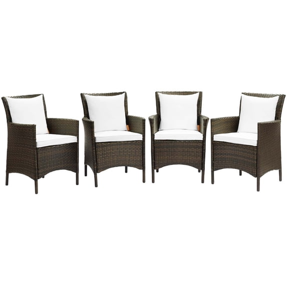 Conduit Outdoor Patio Wicker Rattan Dining Armchair Set of 4-EEI-4031