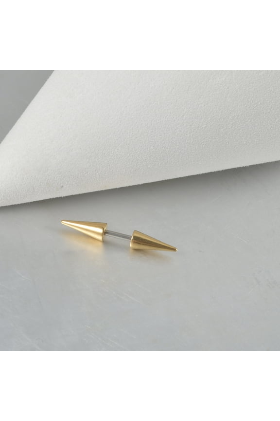 Cone 304 Stainless Steel Eyebrow Straight Barbell Rings with Spikes End Cartilage Earrings Stainless Steel Color Golden 6mm Pin: 1.2mm DIY