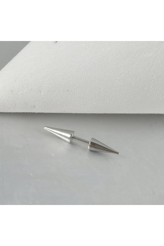 Cone 304 Stainless Steel Eyebrow Straight Barbell Rings with Spikes End Cartilage Earrings Stainless Steel Color Stainless Steel Color 6mm Pin: 1.2mm
