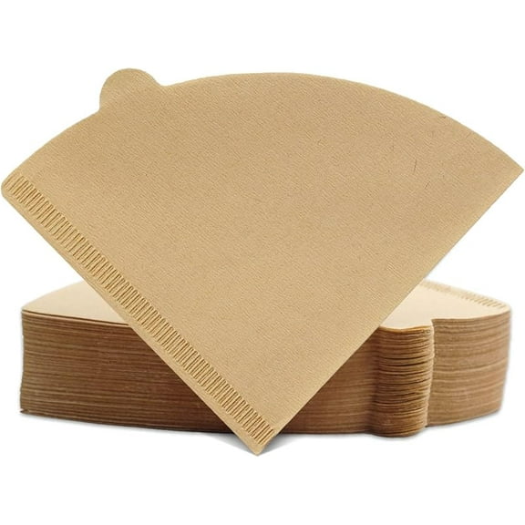Cone Coffee Filters Size 02, 100 Count 1-4 Cups Unbleached V02 Disposable Coffee Filter Paper, Compatible with Conical Shaped Pour Over Coffee Dripper and Drip Coffee Maker