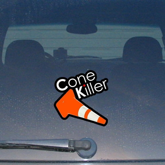 Cone Killer Funny JDM Drift Track Racing Dope Low Vinyl Decal Sticker 5"