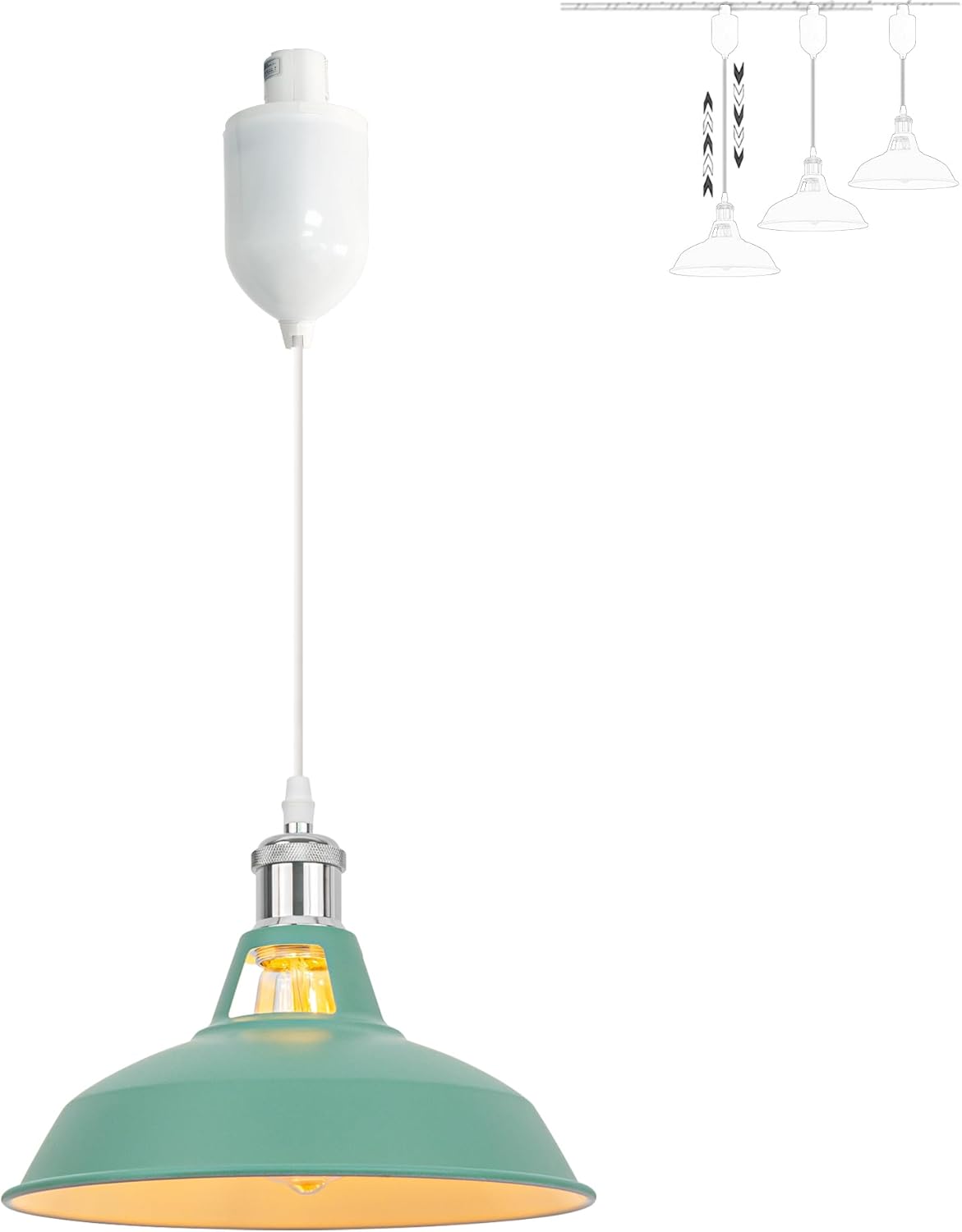 Cone Lamp 4 Ft Vintage Stytle, Track Mount E26 Socket Silver Socket