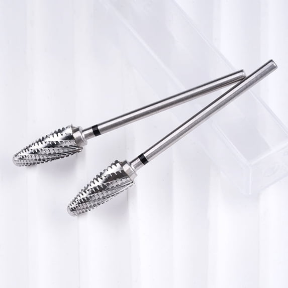 Cone Nail Drill Bits, Coarse Taper Nail Bit, Right-Way Carbide Drill Bits for Nails, Gel Polish Manicure Electric Removal Tools, (2pcs XC Extra Coarse Grinding Degree)