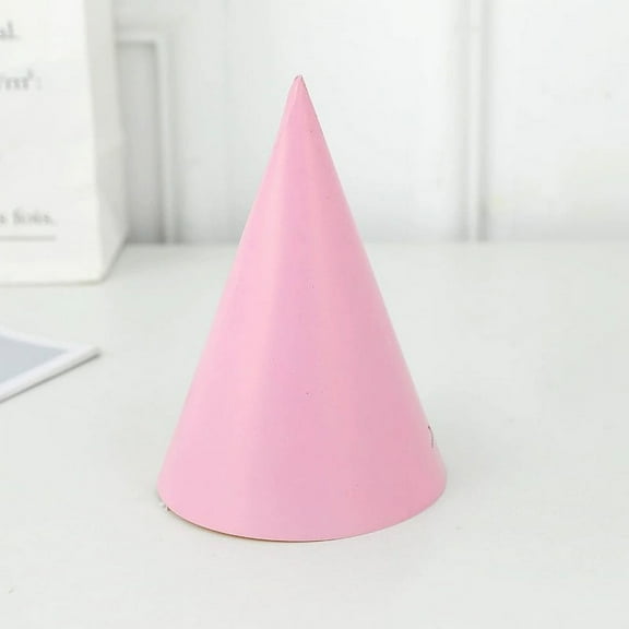 Cone Party Hat for Birthday Celebrations, Classic Cardboard Festive Headwear for Kids and Adults,Pink
