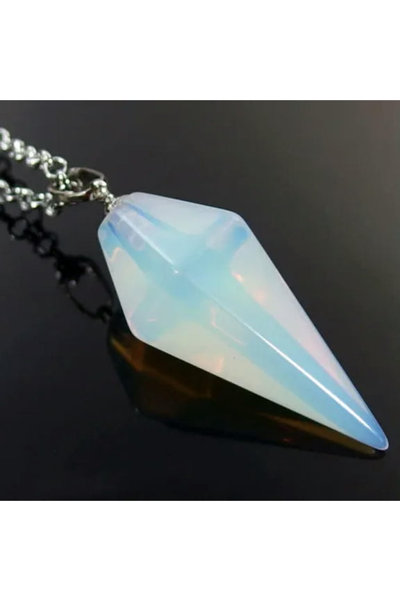 Cone Pendulum Natural Crystal Gemstone Hexagonal Point Pendant Energy Healing