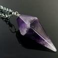 thumbnail image 1 of Cone Pendulum Natural Crystal Gemstone Hexagonal Point Pendant Energy Healing, 1 of 8