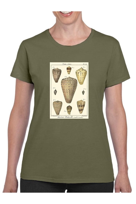Cone Shells. T-Shirt Women -Denis Diderot Designs, Female Small