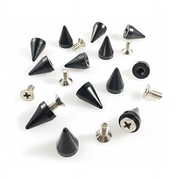 Cone Spikes 5/8" Tall Metal Screwback Matt Black Finish 25 Pieces