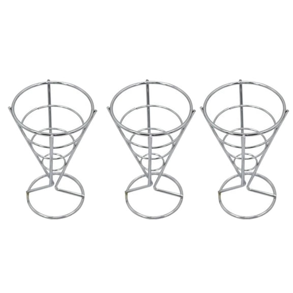 Cone Tableware Bar Western Restaurant Cafe Fried Chicken Rack Snack Basket French Fries Rack Silver