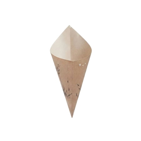 Restaurantware-Conetek 10-Inch Eco-Friendly Finger Food Cones: Perfect for Appetizers - Food-Safe Paper Cone with Bamboo Print Styling - Disposable and Recyclable - 100-CT