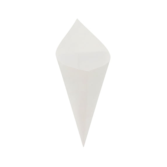 Conetek 10-Inch Eco-Friendly White Finger Food Cones: Perfect for Appetizers – Food-Safe Paper Cone – Disposable and Recyclable – 100-CT – Restaurantware