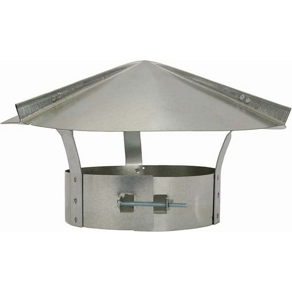 Cone Top Chimney Cap in Galvanized Steel (16 Inch) Silver