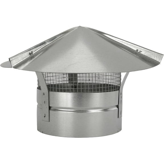 Cone Top Chimney Cap with Screen (4 Inch), Silver