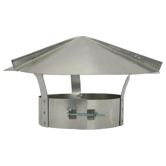 Cone Top Chimney in Galvanized Steel (12 Inch) Silver