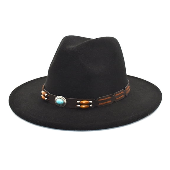 Coneflower Teenager Black Hat Men Adults Unisex Retro Western Cowboy Riding Hat Leather Belt Wide Cap Straw Hat Travel Hat Men Little Buckets