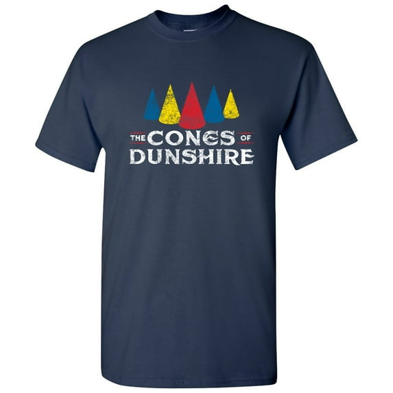 Cones of Dunshire - Funny TV Show T Shirt - Small - Navy