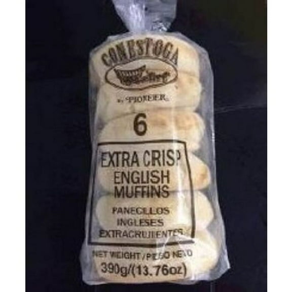 Conestoga Extra Crispy English Muffin - 6 count per pack -- 144 packs per case.