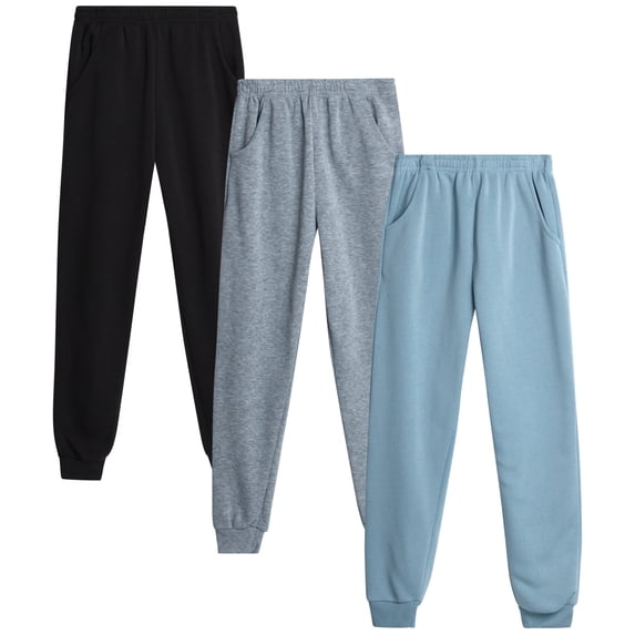Coney Island Girls Sweatpants Breathable Athletic Soft Fleece Jogger Sweatpants with Pockets 3 Pack