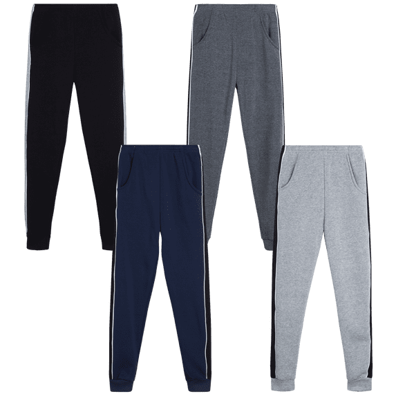 Coney Island 4 Pack: Boys Active Fleece Jogger Sweatpants (Sizes : 4-16)