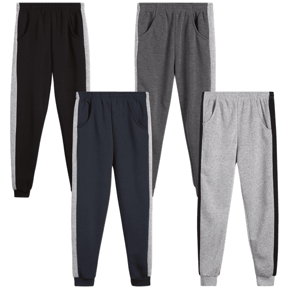Coney Island 4 Pack: Boys Active Fleece Jogger Sweatpants (Sizes : 4-16)