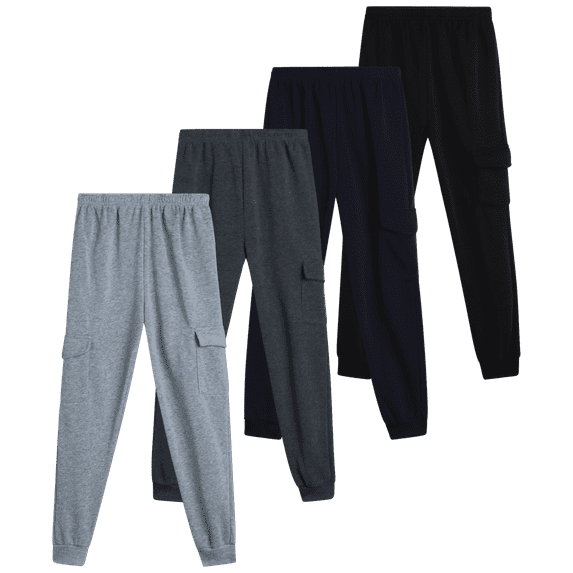 Coney Island Boys Sweatpants Soft Fleece Boys Athletic Jogger Sweat Pants with Pockets 4 Pack