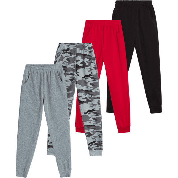 Coney Island Boys Sweatpants - 4 Pack Athletic Sweat Pants with Pocket Soft Boys Joggers (5-16)