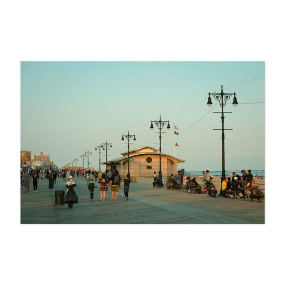 Coney Island Boardwalk, Brooklyn 03 - Brooklyn New York Photography Unframed Wall Art Print 16 x 24 inches
