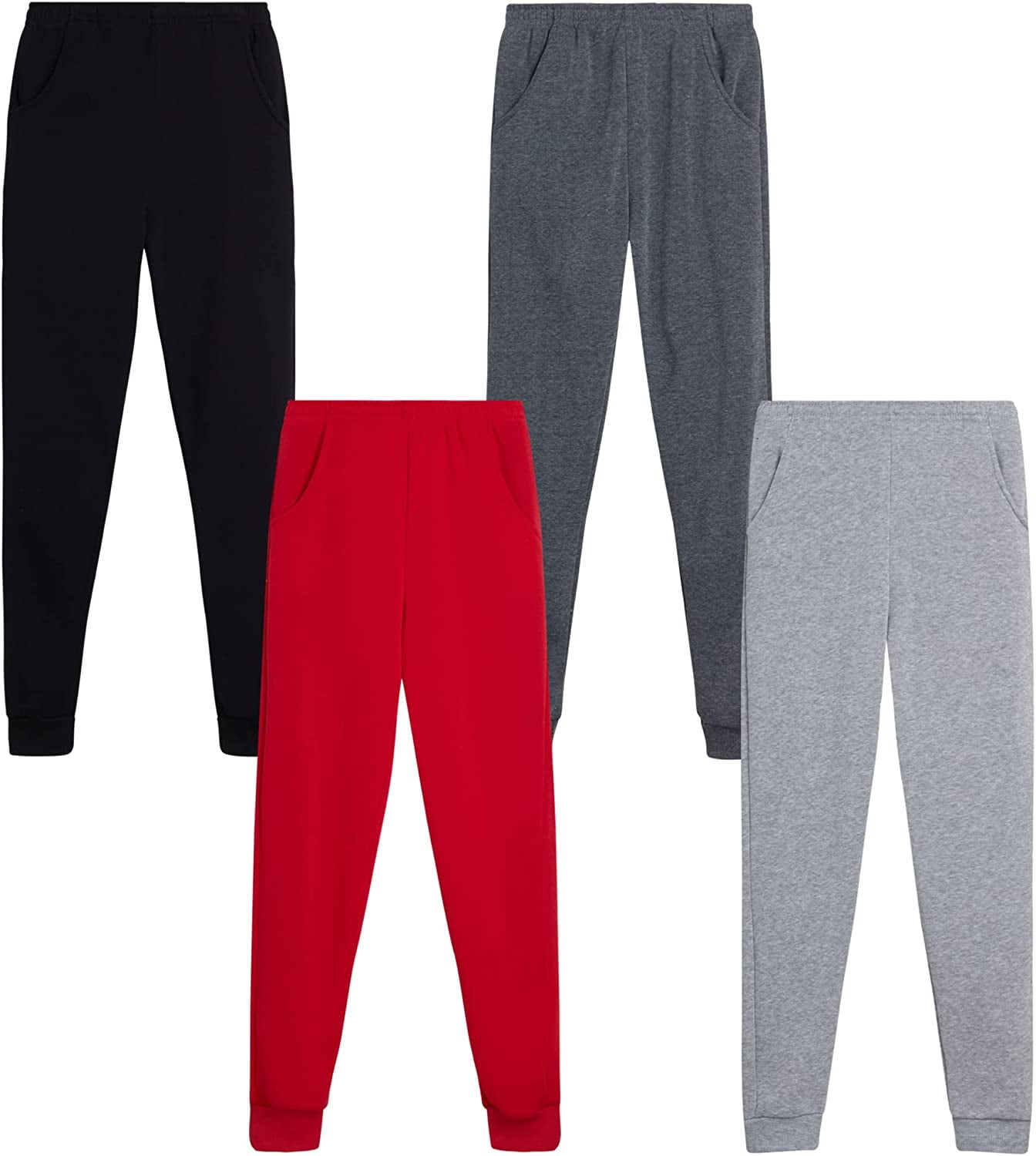 Coney Island Boy’ Sweatpants – 4 Pack Active Fleece Jogger Pants (Size ...