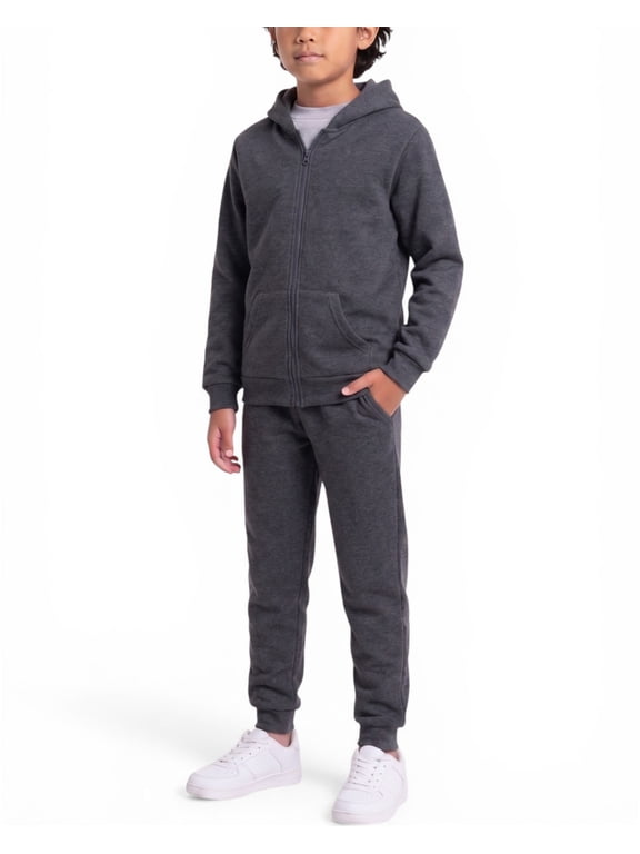 Boys Sweatsuit Set with Soft Fleece Zip Up Hoodie and Jogger Pants for Boys 2 Piece Set