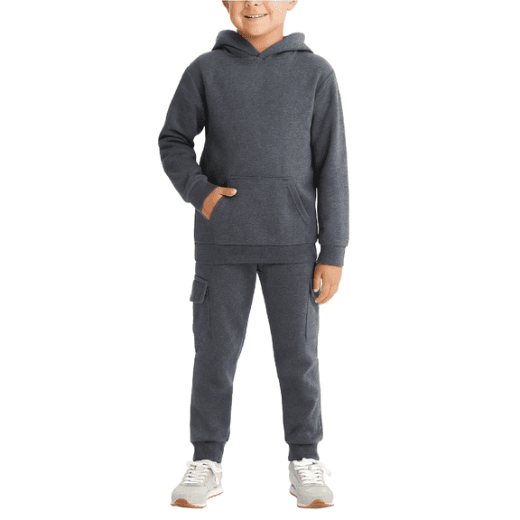 Coney Island Boys Sweatsuit Set - 2 Piece Soft Fleece Hoodie Sweatshirt & Cargo Sweatpants (8-16)