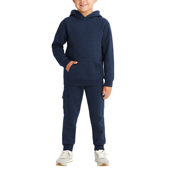 Coney Island Boys Sweatsuit Set - 2 Piece Soft Fleece Hoodie Sweatshirt & Cargo Sweatpants (8-16)