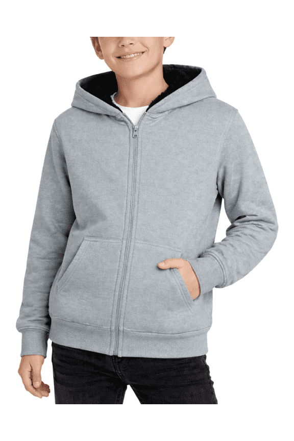 Boys Hoodies - Soft Fleece Sherpa Lined Hoodie Sweatshirt for Boys with Pockets (4-16)