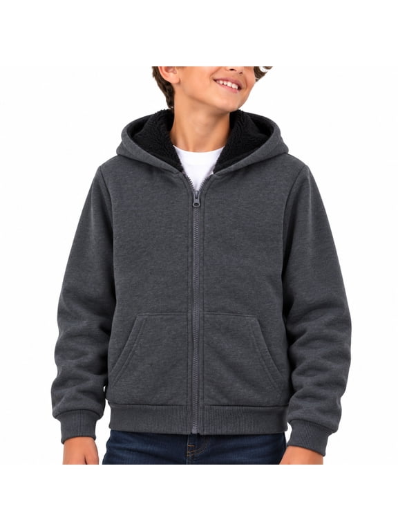 Boys Hoodies Cozy Soft Fleece Sherpa Lined Hoodie Sweatshirt for Boys with Pockets