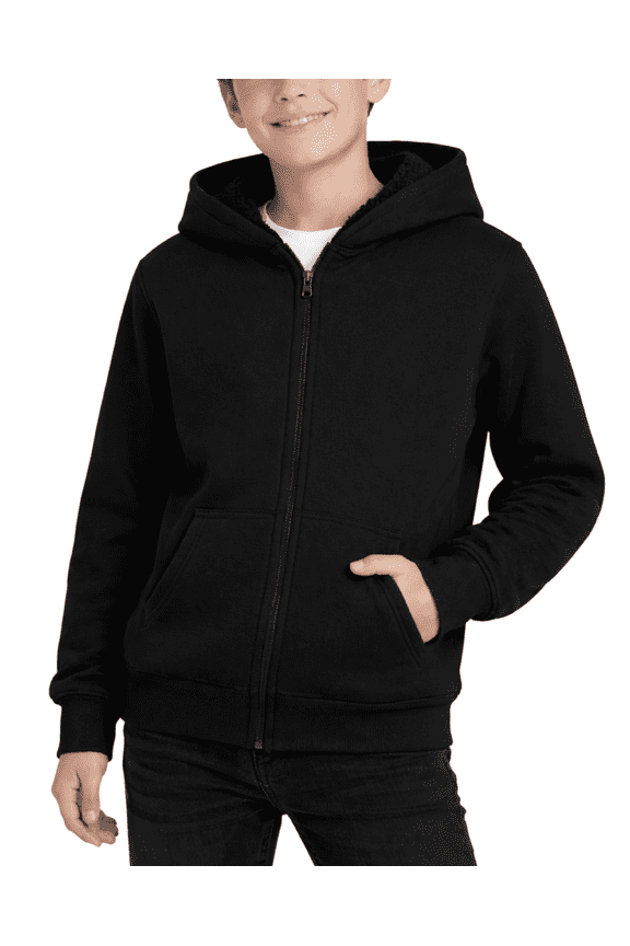 Boys Hoodies - Soft Fleece Sherpa Lined Hoodie Sweatshirt for Boys with Pockets (4-16)