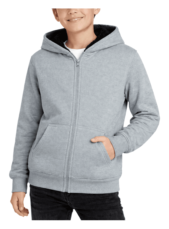 Boys Hoodies - Soft Fleece Sherpa Lined Hoodie Sweatshirt for Boys with Pockets (4-16)