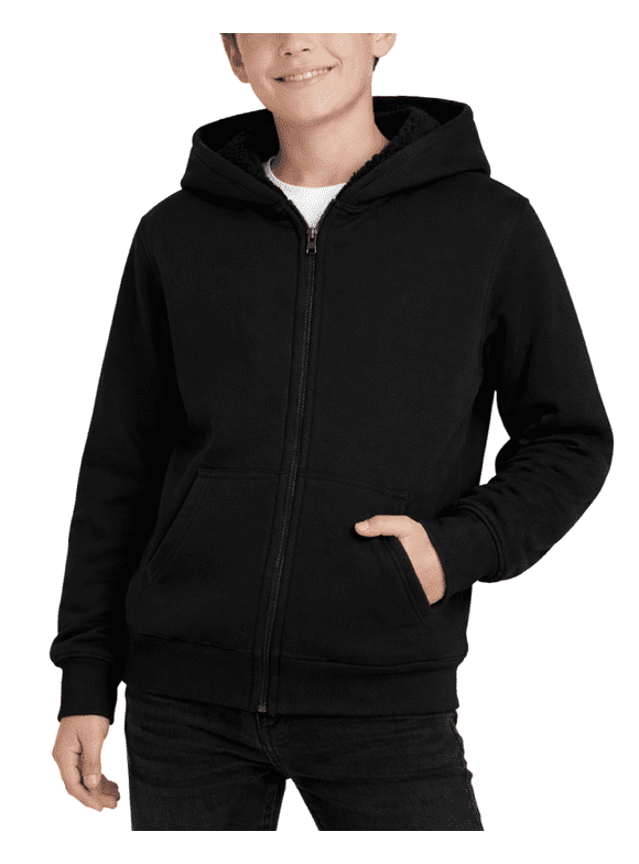 Boys Hoodies - Soft Fleece Sherpa Lined Hoodie Sweatshirt for Boys with Pockets (4-16)