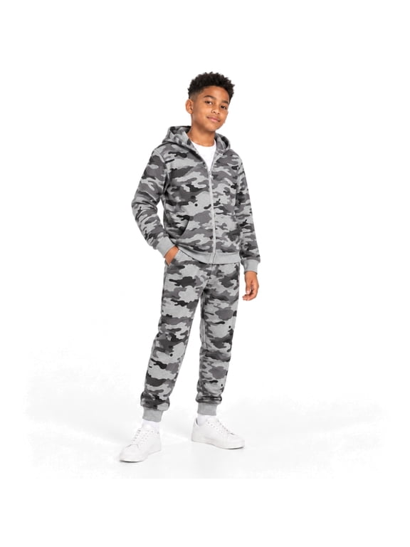 Boys Sweatsuit Set with Soft Fleece Zip Up Hoodie and Jogger Pants for Boys 2 Piece Set